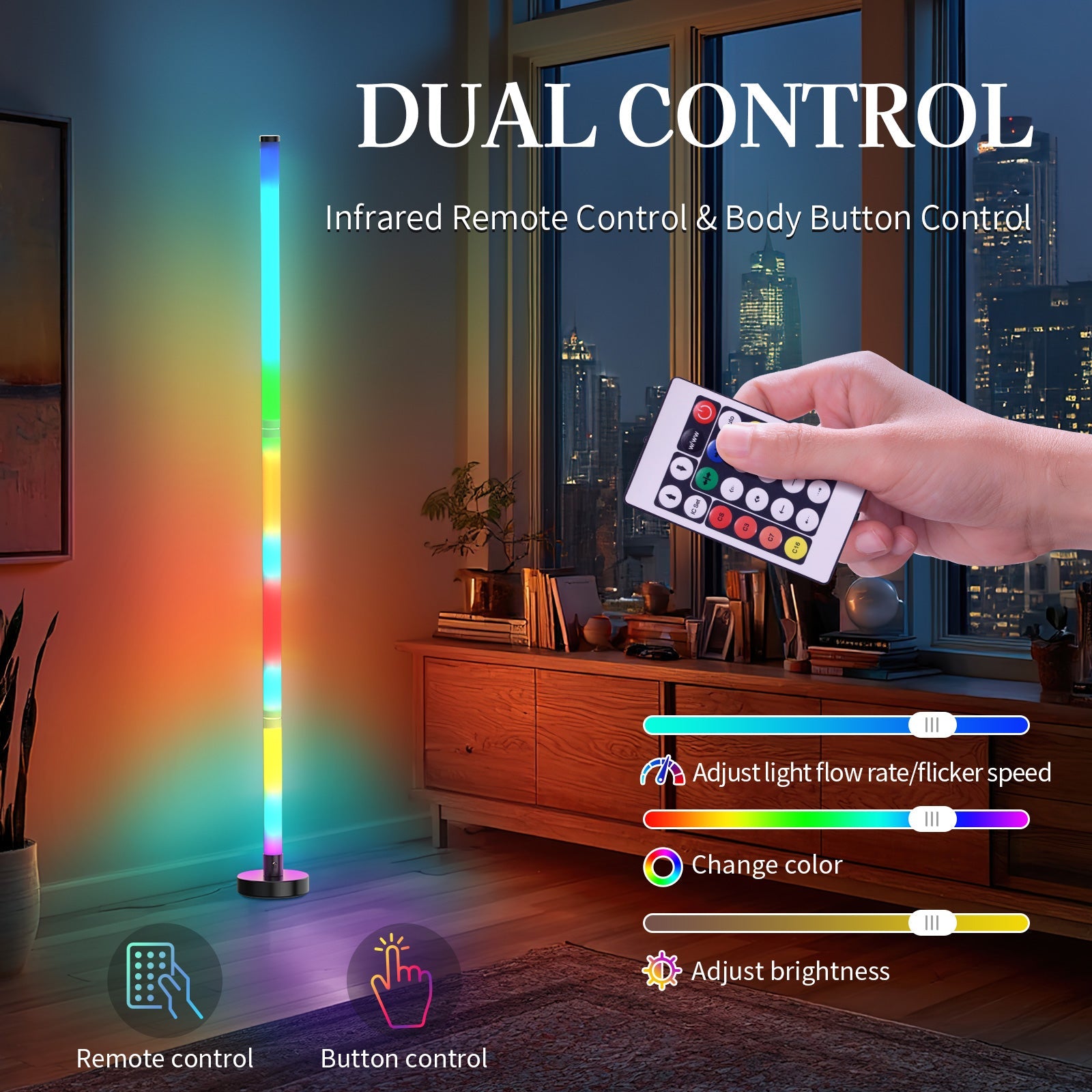 Smart RGB Corner Lamp with Remote & Music Sync